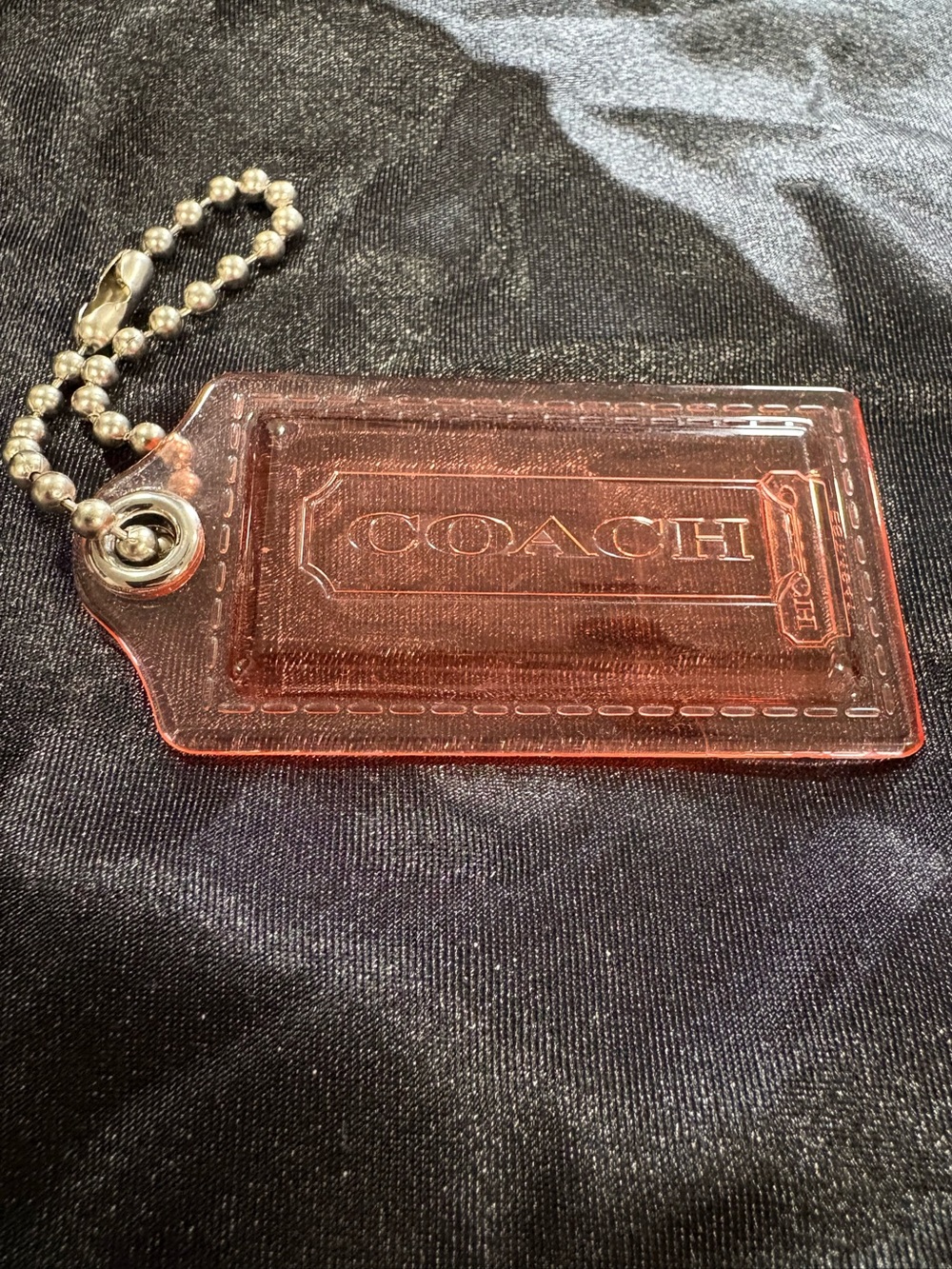 COACH Pink Acrylic Hang Tag Keychain Accessory